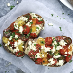 Hummus, Feta, and Tomato Toaste